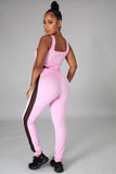 baby pink bodysuit and jogger set